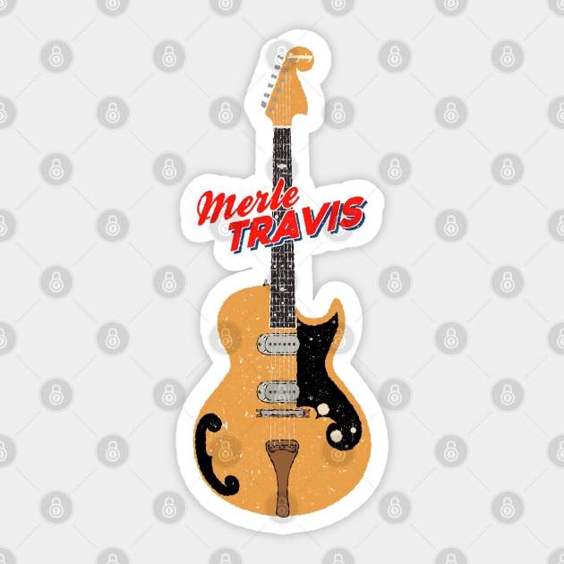 Merle Travis Hollow Body Bigsby Electric Guitar II Sticker by Daniel Cash Guitar